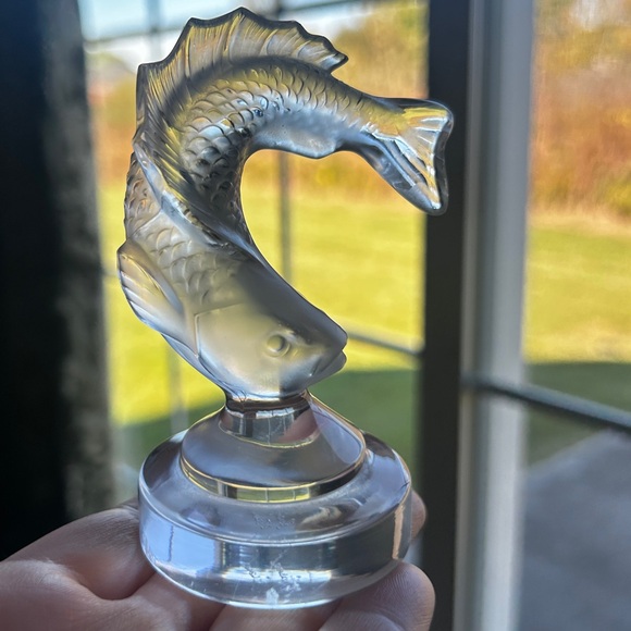 Vintage Lalique Glass Goujon - Jumping Koi Fish - Paperweight - Picture 6 of 15